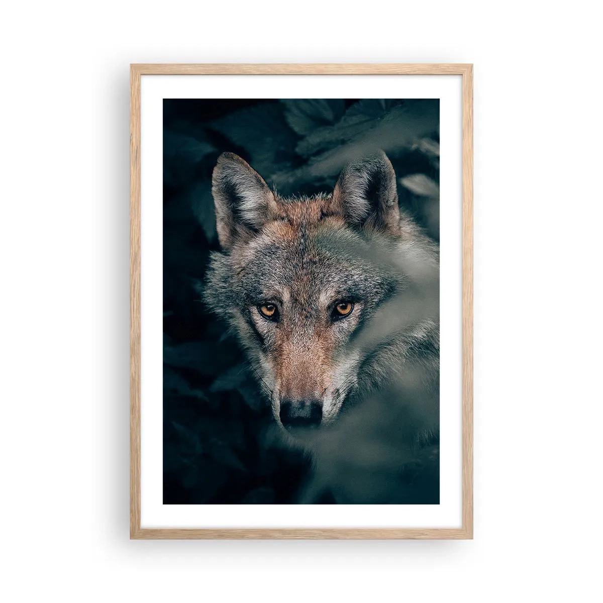 Póster en marco roble claro - Cazador - 50x70 cm