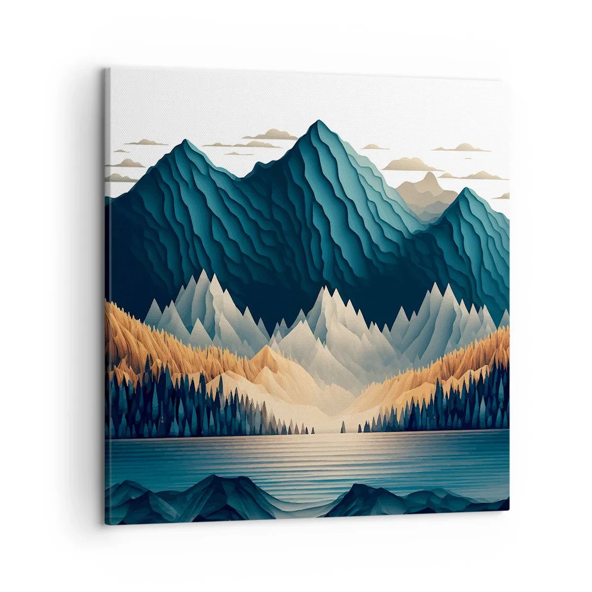 Cuadro sobre lienzo - Impresión de Imagen - Paisaje perfecto de montañas - 50x50 cm