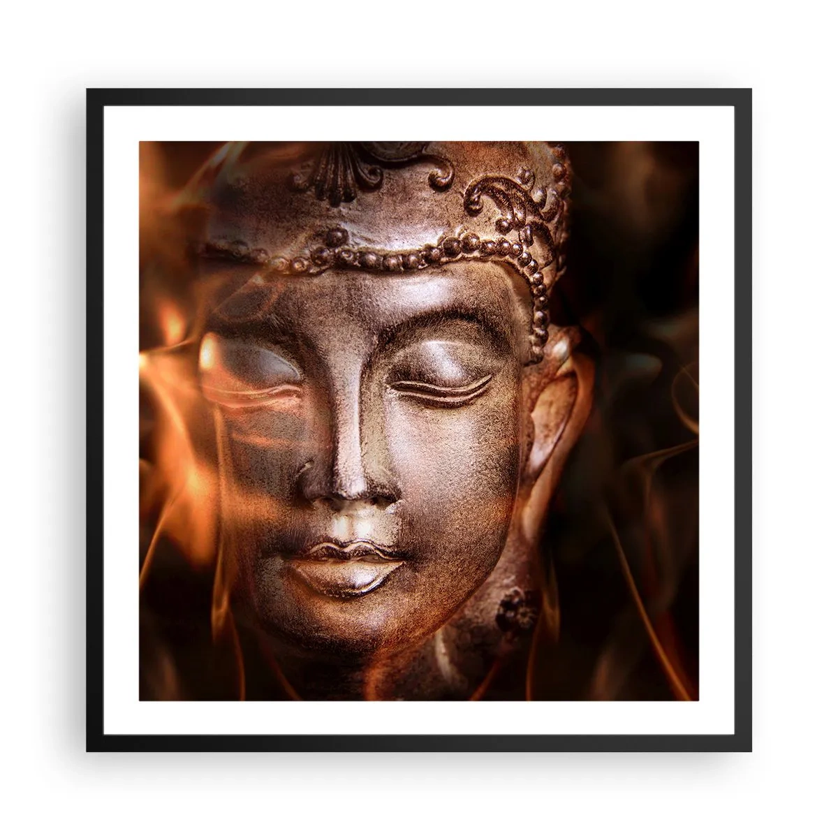 Póster en marco negro - Solo existe el aquí y el ahora - 60x60 cm