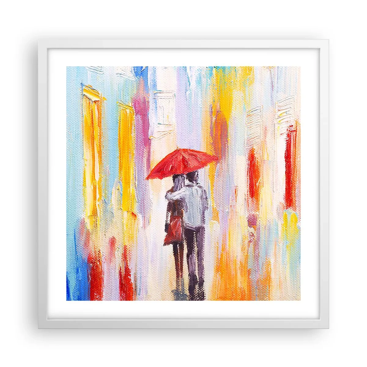 Póster en marco blanco - Que siga lloviendo - 50x50 cm