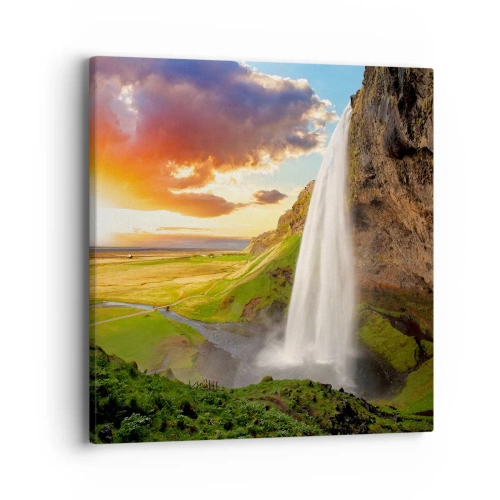 Cuadro sobre lienzo - Impresión de Imagen - La plenitud del verano islandés - 40x40 cm