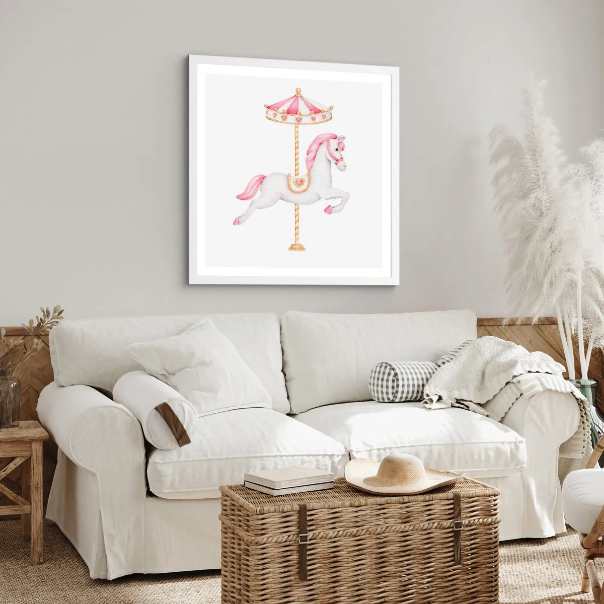 Póster en marco blanco - Partió al galope - 50x50 cm