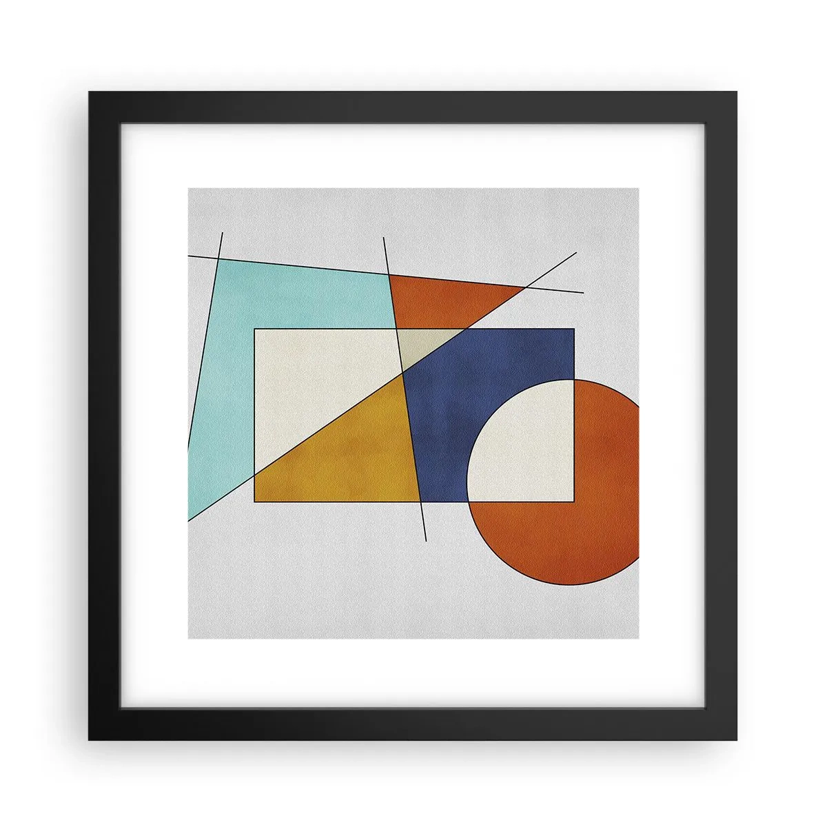 Póster en marco negro - Abstracción: diversión modernista - 30x30 cm