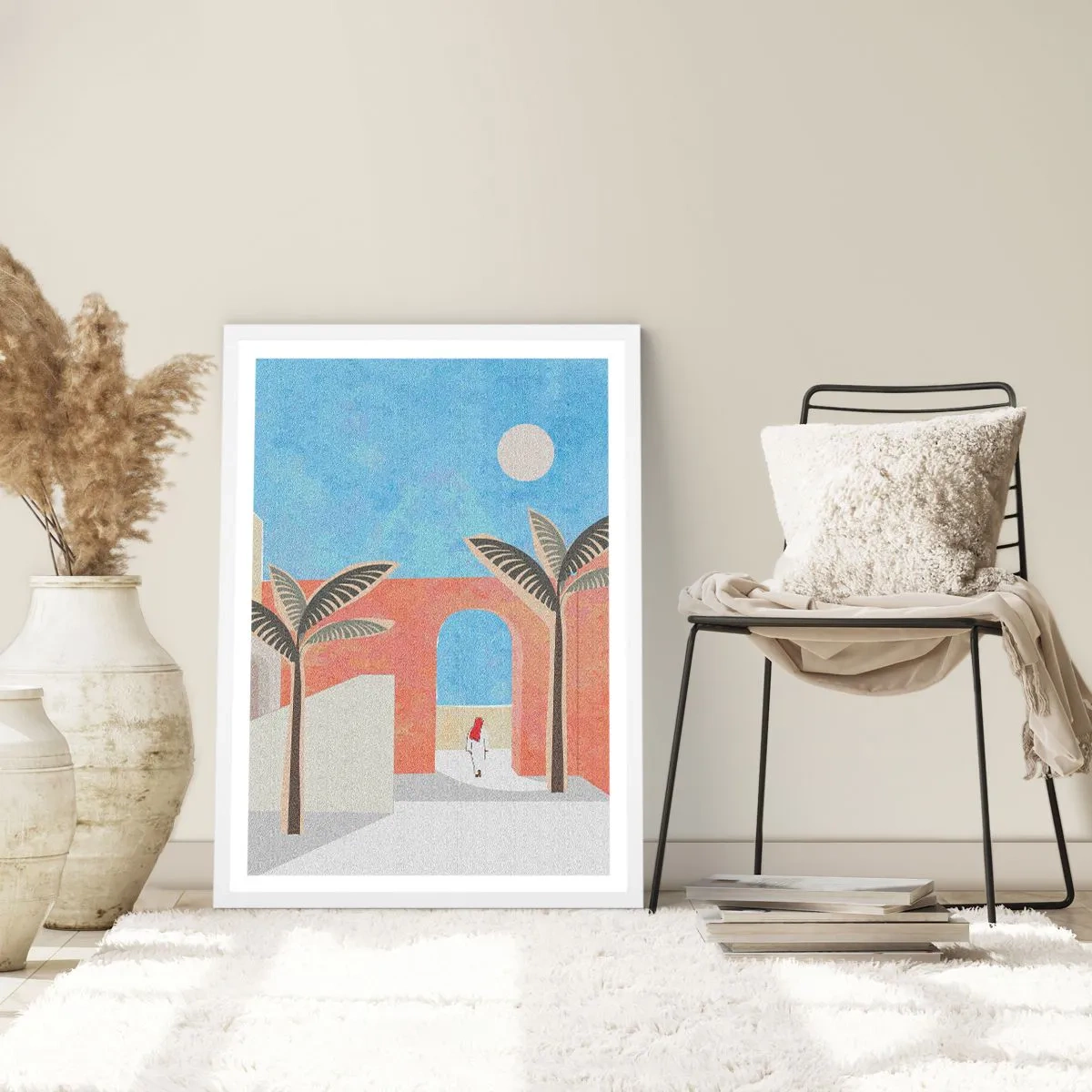 Póster en marco blanco - Un día árabe - 30x40 cm