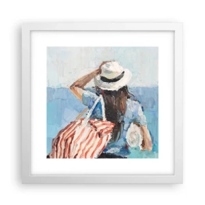 Póster en marco blanco - Bienvenida a tus vacaciones - 30x30 cm