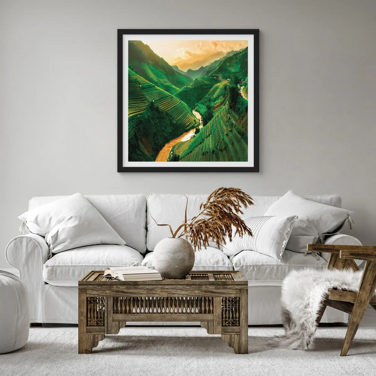 Póster en marco negro - Valle vietnamita - 30x30 cm