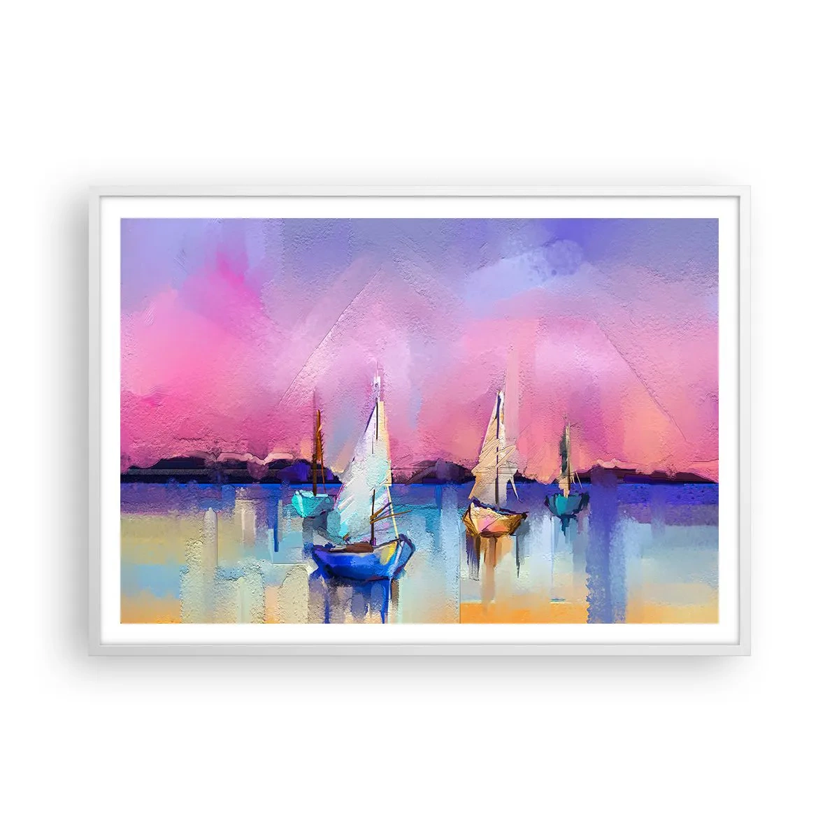 Póster en marco blanco - Dirección alta mar - 100x70 cm