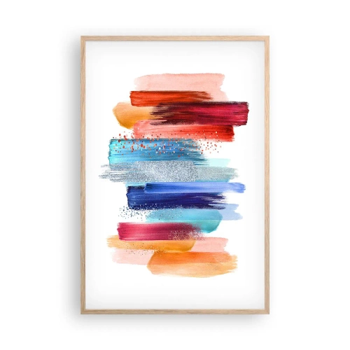 Póster en marco roble claro - Arriba y abajo - 61x91 cm