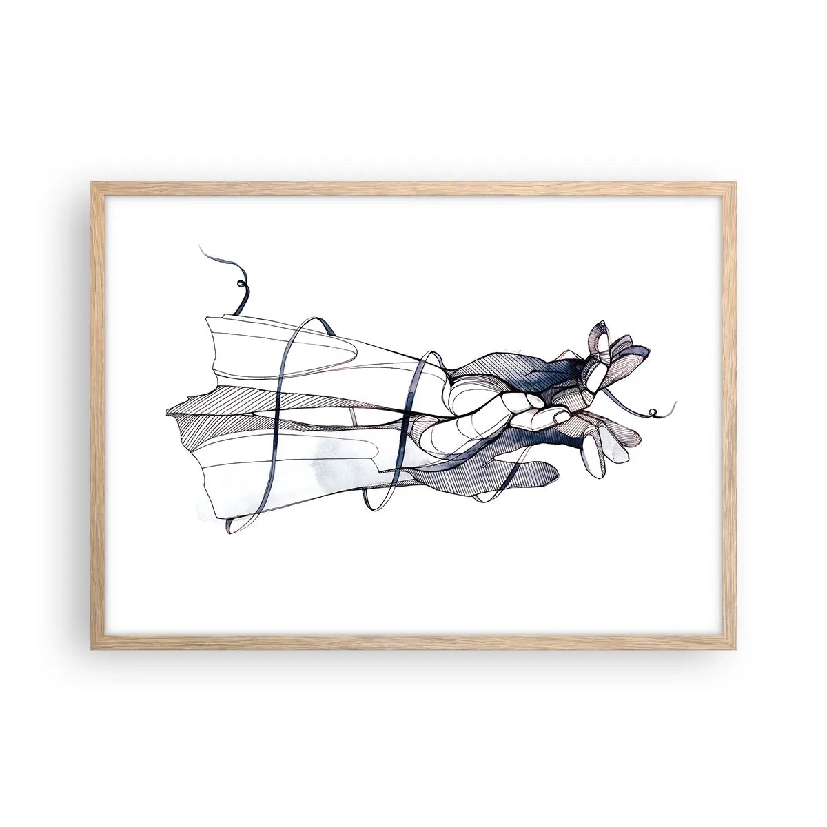 Póster en marco roble claro - Un estudio sobre el contacto - 70x50 cm