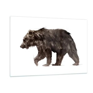 Cuadro sobre vidrio - Impresiones sobre Vidrio - Una representación artística de un oso pardo en tonos marrones y negros. - 120x80cm - Elegante y poderoso - Decoración de pared moderna para salón y dormitorio ARTTOR