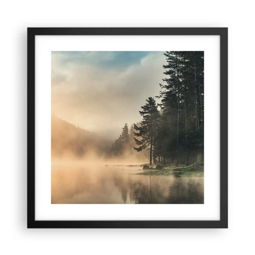 Póster en marco negro - El nacimiento de un día - 40x40 cm