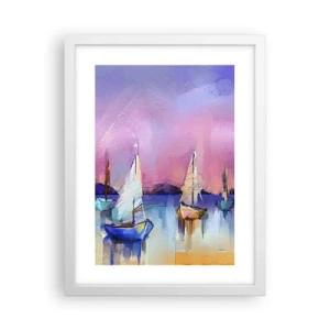 Póster en marco blanco - Dirección alta mar - 30x40 cm
