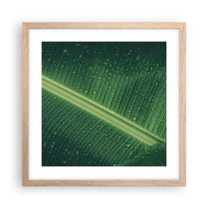 Póster en marco roble claro - Estructura del verde - 40x40 cm