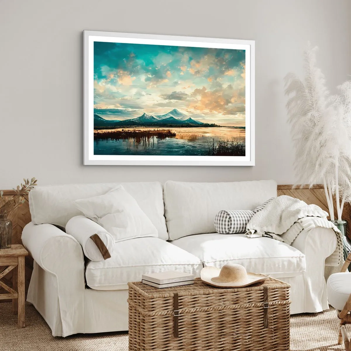 Póster en marco blanco - Bajo la protección del cielo - 70x50 cm