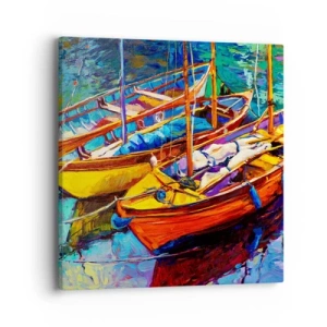 Cuadro sobre lienzo - Impresión de Imagen - Sobre el agua espesa de color - 40x40 cm