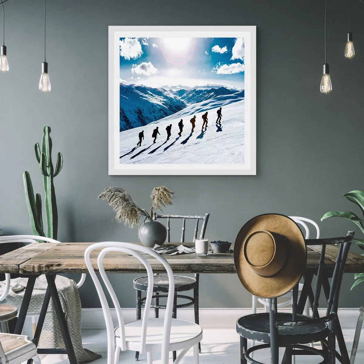 Póster en marco blanco - Equipo de conquistadores - 30x30 cm