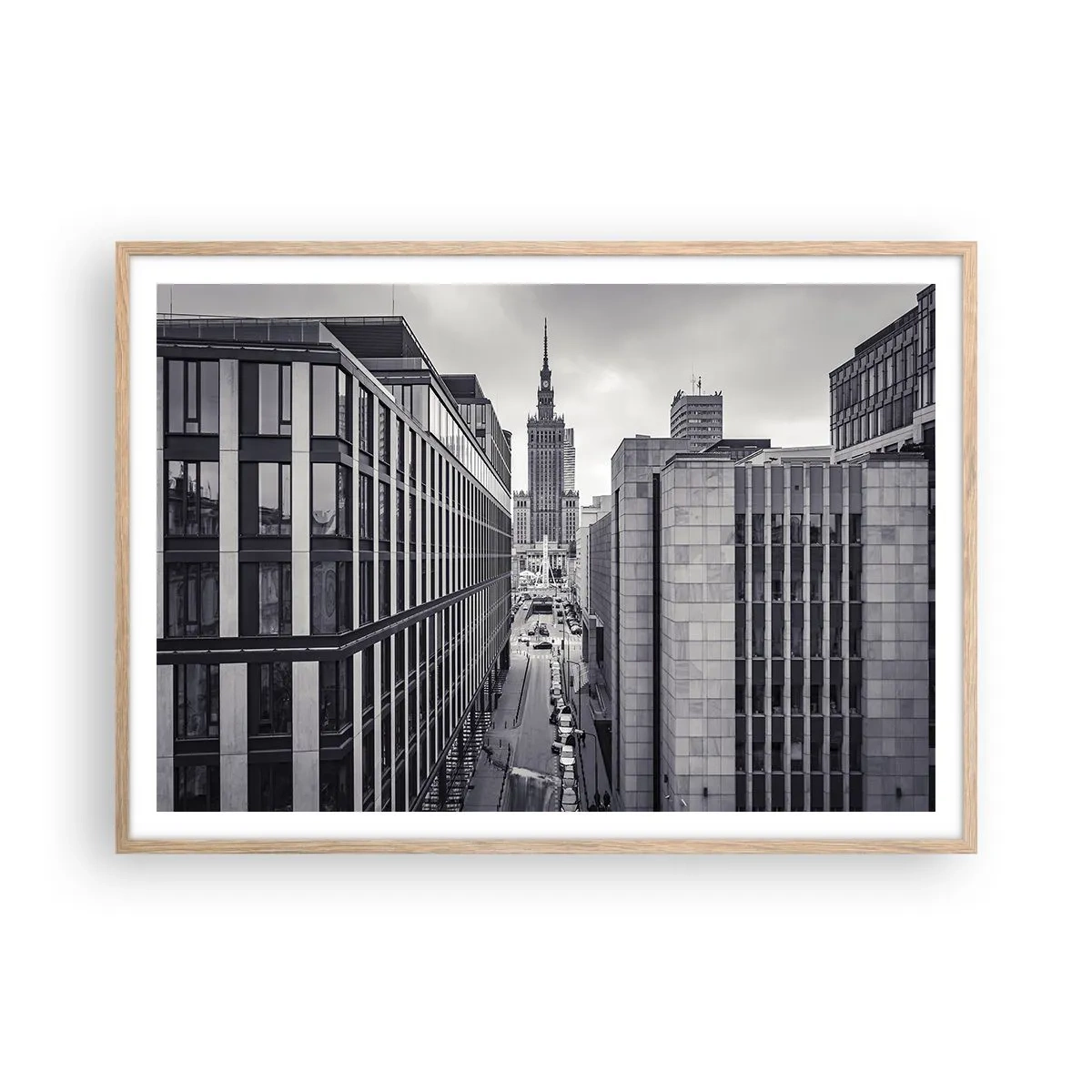 Póster en marco roble claro - Valle de Varsovia - 100x70 cm