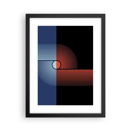 Póster en marco negro - En un abrazo geométrico - 30x40 cm