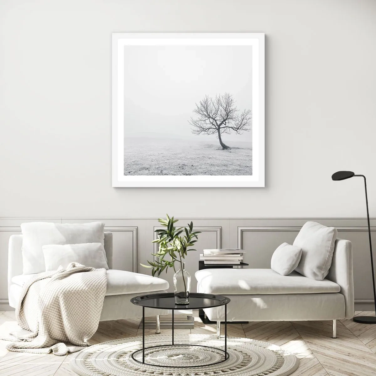 Póster en marco blanco - Contra la nada - 60x60 cm