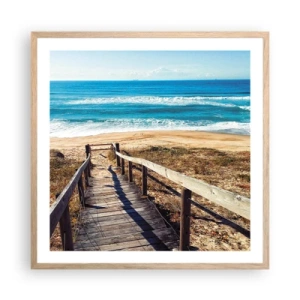 Póster en marco roble claro - ¡Corre! - 60x60 cm