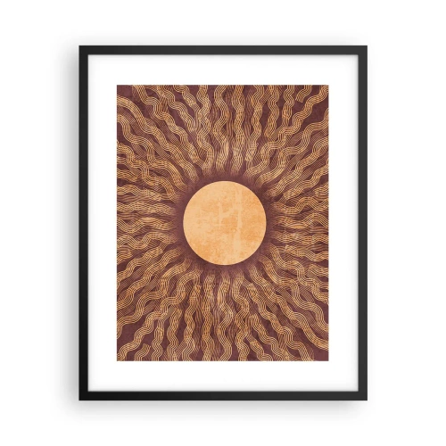 Póster en marco negro - Icono del sol - 40x50 cm
