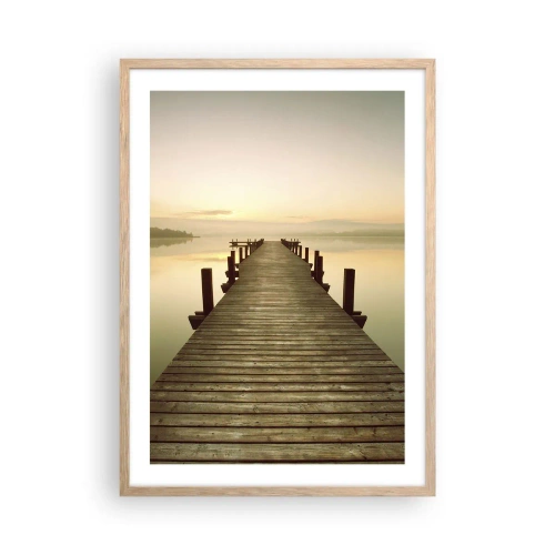 Póster en marco roble claro - Antes del amanecer, al amanecer, la luz - 50x70 cm