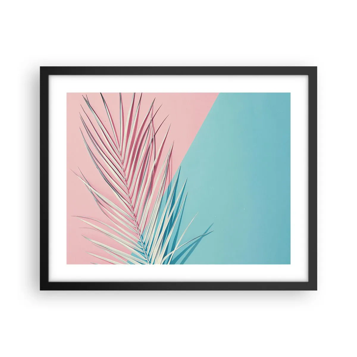 Póster en marco negro - Impresión tropical - 50x40 cm