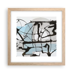 Póster en marco roble claro - Azul a pesar de todo - 30x30 cm