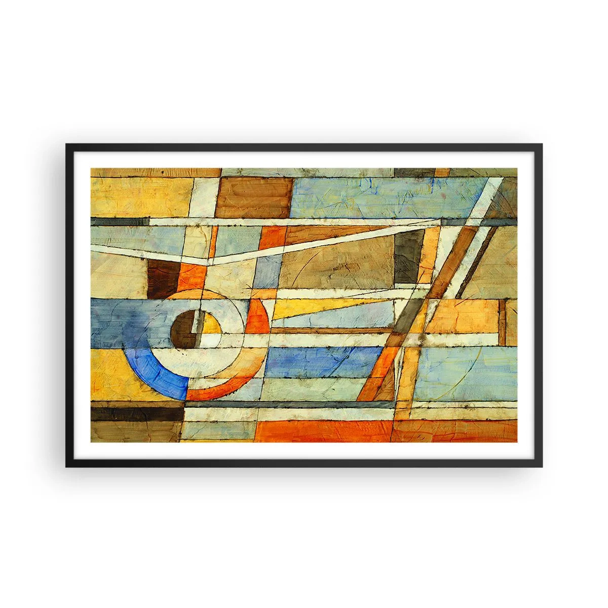 Póster en marco negro - Cubismo en una obra - 91x61 cm
