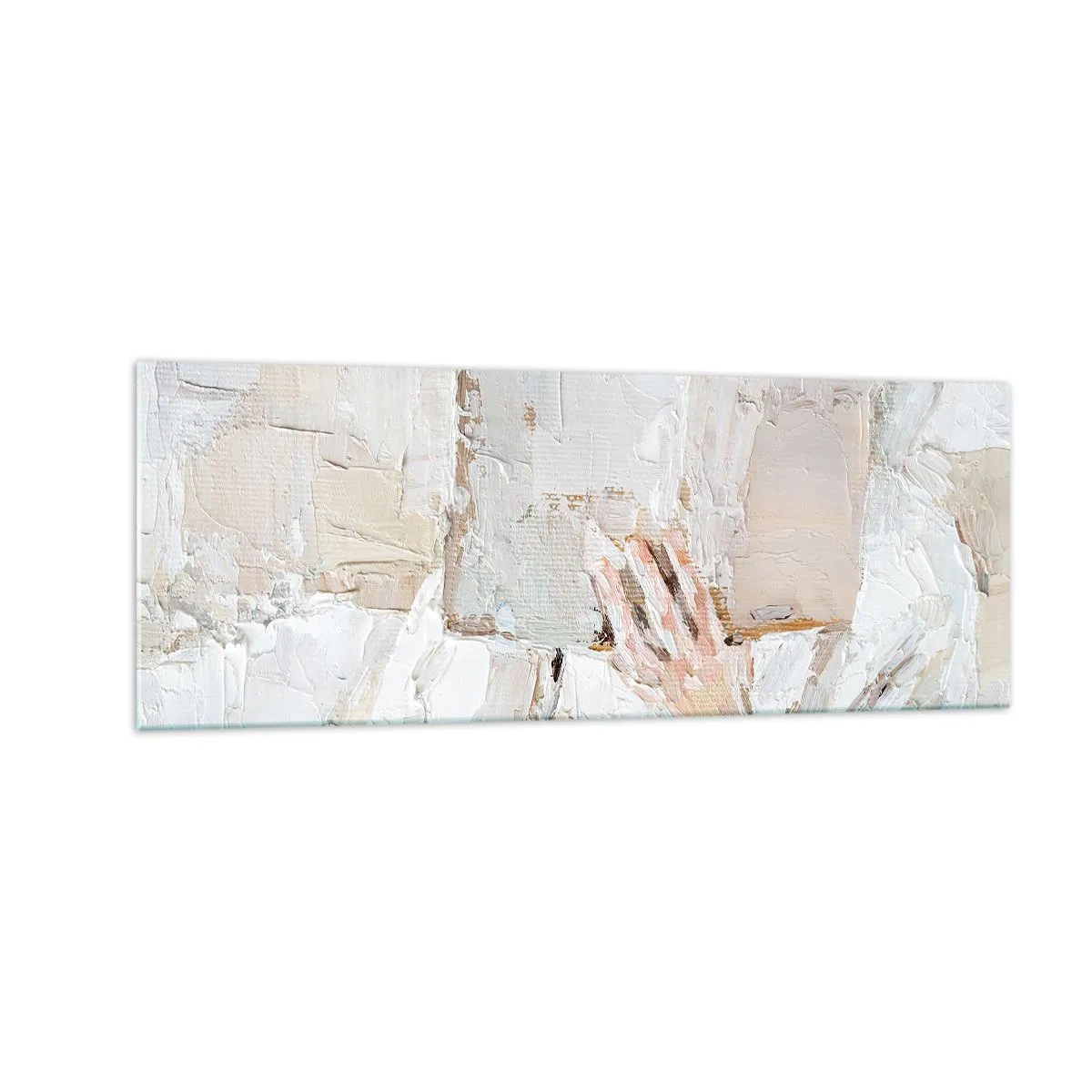 Cuadro sobre vidrio - Impresiones sobre Vidrio - Una pintura impresionista de una mano sosteniendo un libro abierto. - 140x50cm - En otro mundo - Decoración de pared moderna para salón y dormitorio ARTTOR