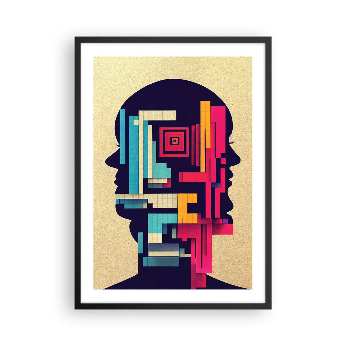 Póster en marco negro - Nuevos conocimientos - 50x70 cm