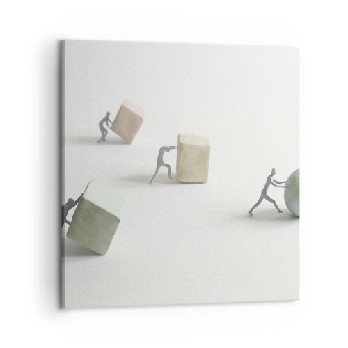 Cuadro sobre lienzo - Impresión de Imagen - El avance de la geometría - 50x50 cm