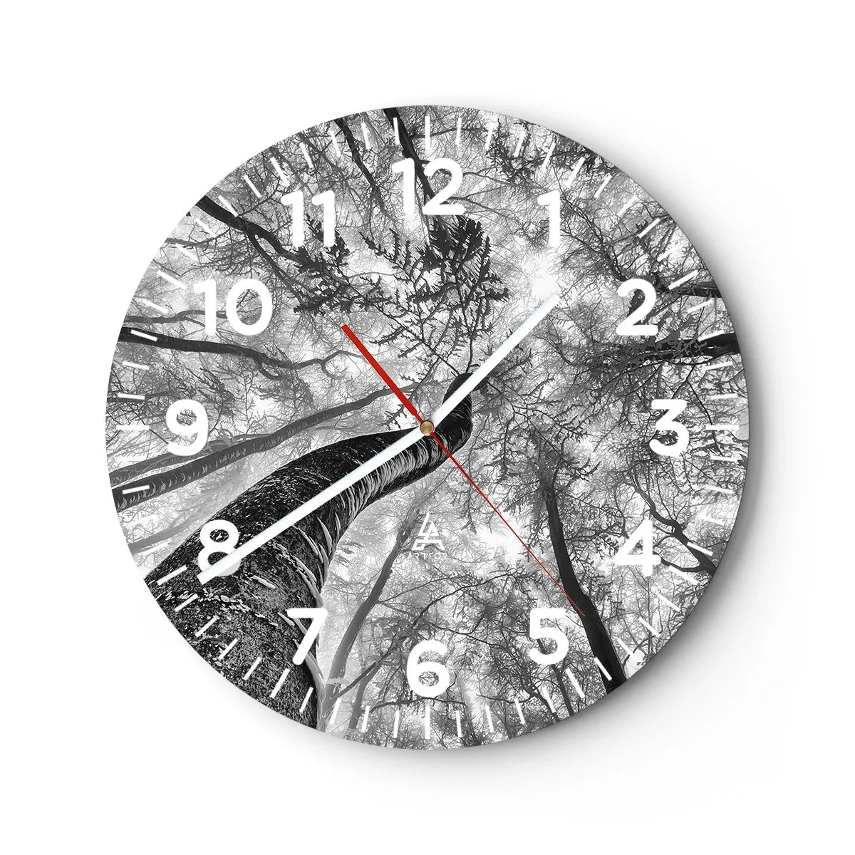 Reloj de pared - Reloj de vidrio - Carrera hacia la luz - 40x40 cm