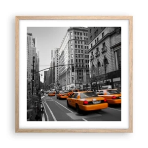 Póster en marco roble claro - Los soles de la gran ciudad - 50x50 cm