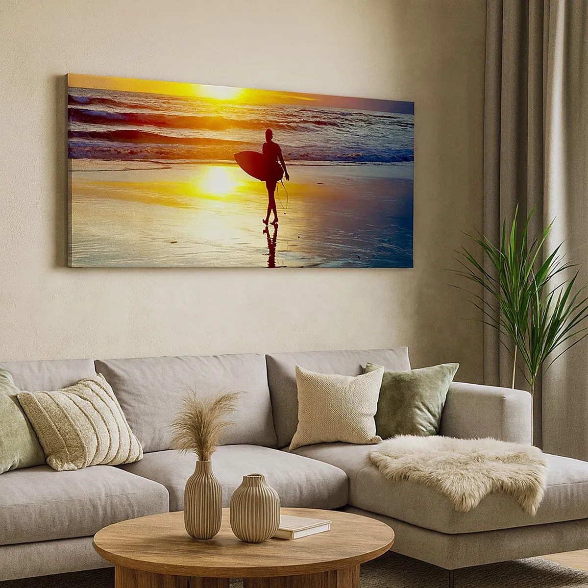 Cuadro sobre lienzo - Impresión de Imagen - El regreso del guerrero - 100x40 cm