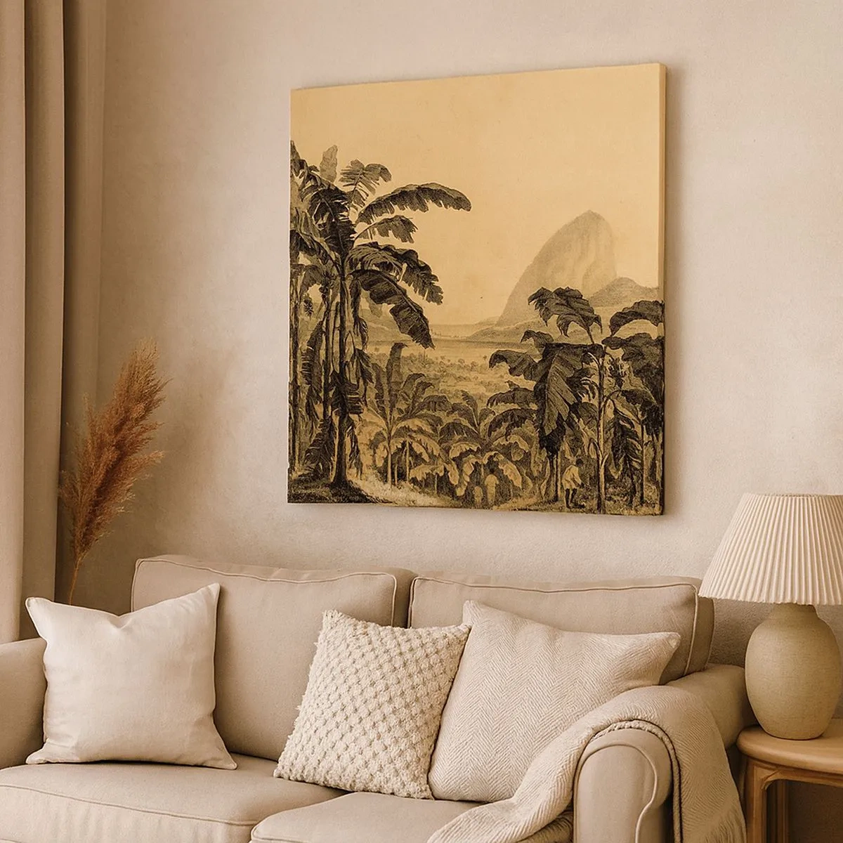 Cuadro sobre lienzo - Impresión de Imagen - En un ambiente colonial - 30x30 cm