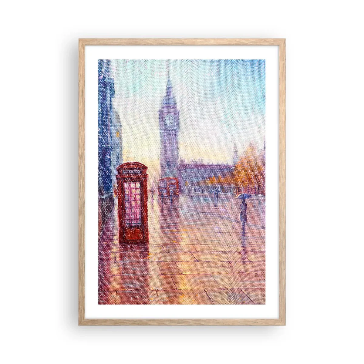 Póster en marco roble claro - Un día de otoño en Londres - 50x70 cm