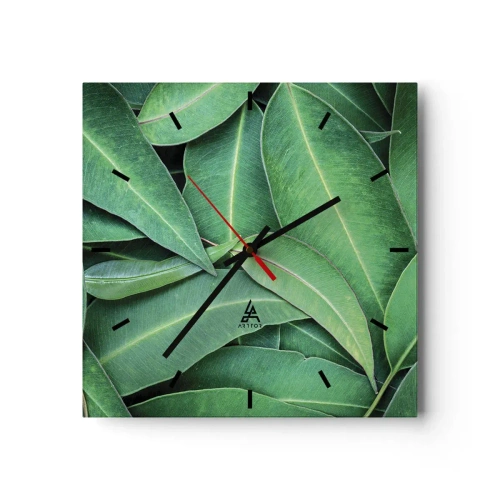 Reloj de pared - Reloj de vidrio - Jugosidad y frescura - 40x40 cm