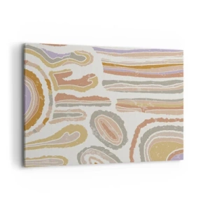 Cuadro sobre lienzo - Impresión de Imagen - Secciones transversales coloridas de formas abstractas - 100x70cm - Cortes transversales llenos de color - Decoración de pared moderna para salón y dormitorio ARTTOR