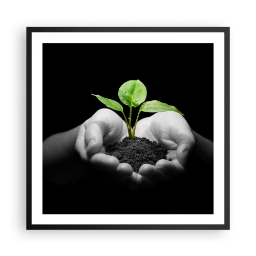 Póster en marco negro - Amo la naturaleza, la protejo - 60x60 cm