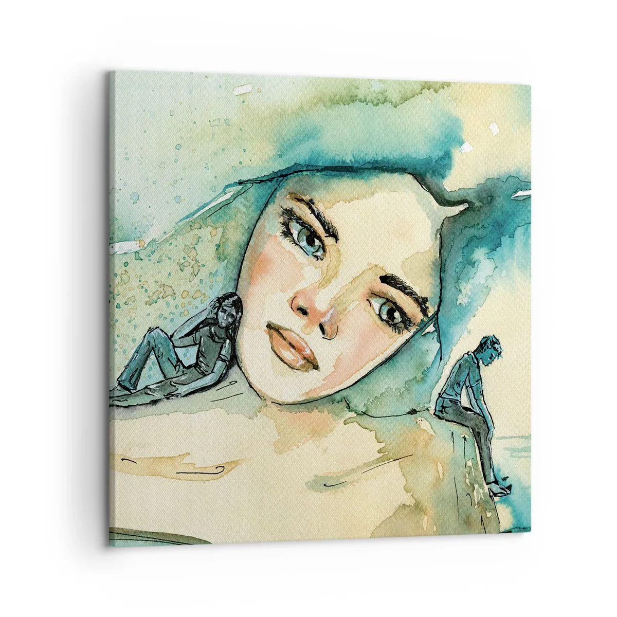 Cuadro sobre lienzo - Impresión de Imagen - ¿Soy azul? - 50x50 cm