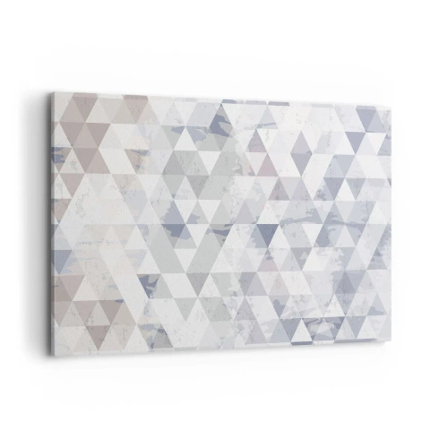 Cuadro sobre lienzo - Impresión de Imagen - Patrón de triángulo geométrico en tonos pastel - 100x70cm - A ritmo de triángulo - Decoración de pared moderna para salón y dormitorio ARTTOR