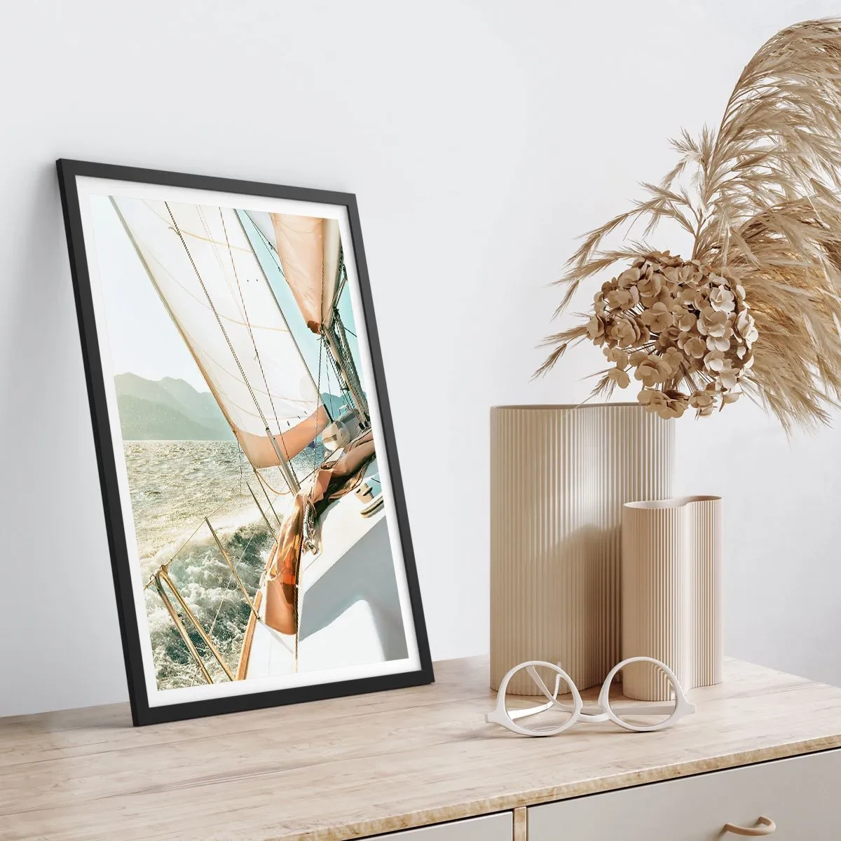 Póster en marco negro - A toda vela - 40x50 cm