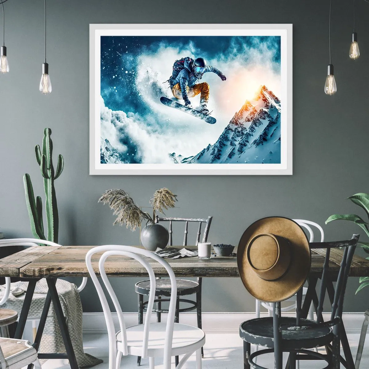 Póster en marco blanco - Emociones extremas - 50x40 cm