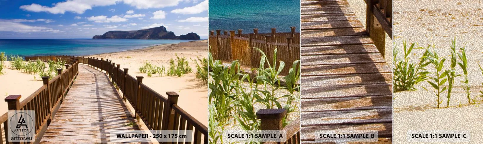 Muestra de fotomural Premium Sand - Llévame a la isla de la felicidad - Paisaje, Playa, Madeira - 100x30 cm