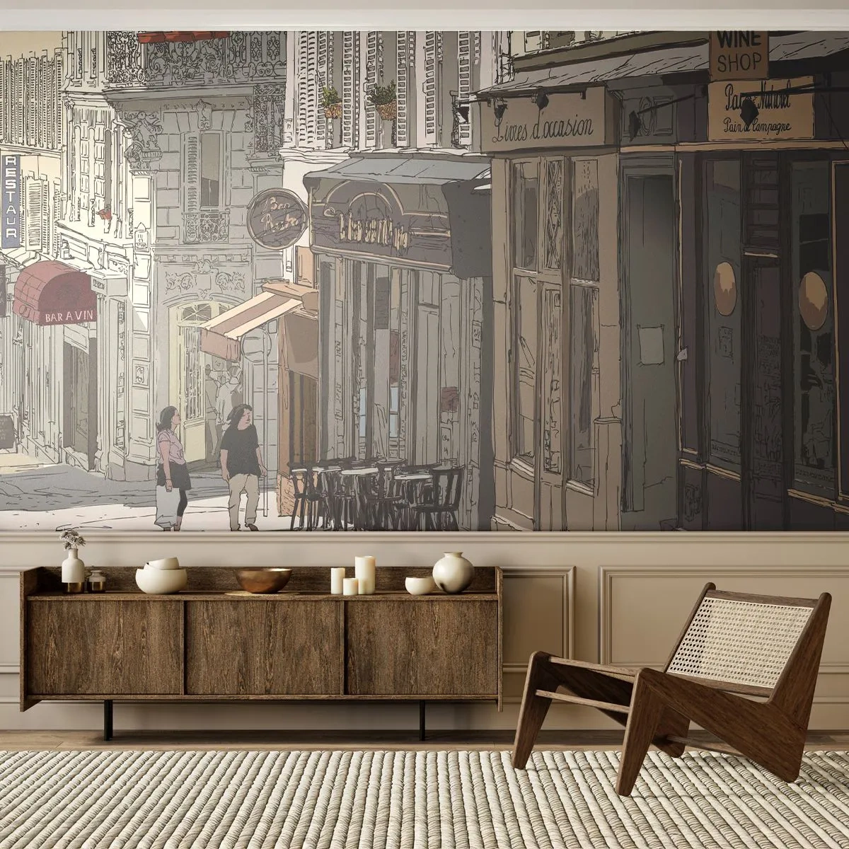 Fotomural Premium Sand - Alegrías urbanas - Arquitectura, Ciudad, París - 500x350 cm