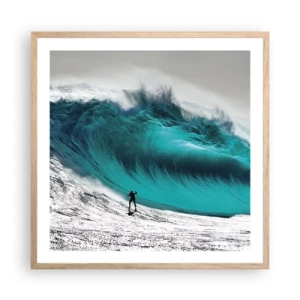 Póster en marco roble claro - Reto aceptado - 60x60 cm