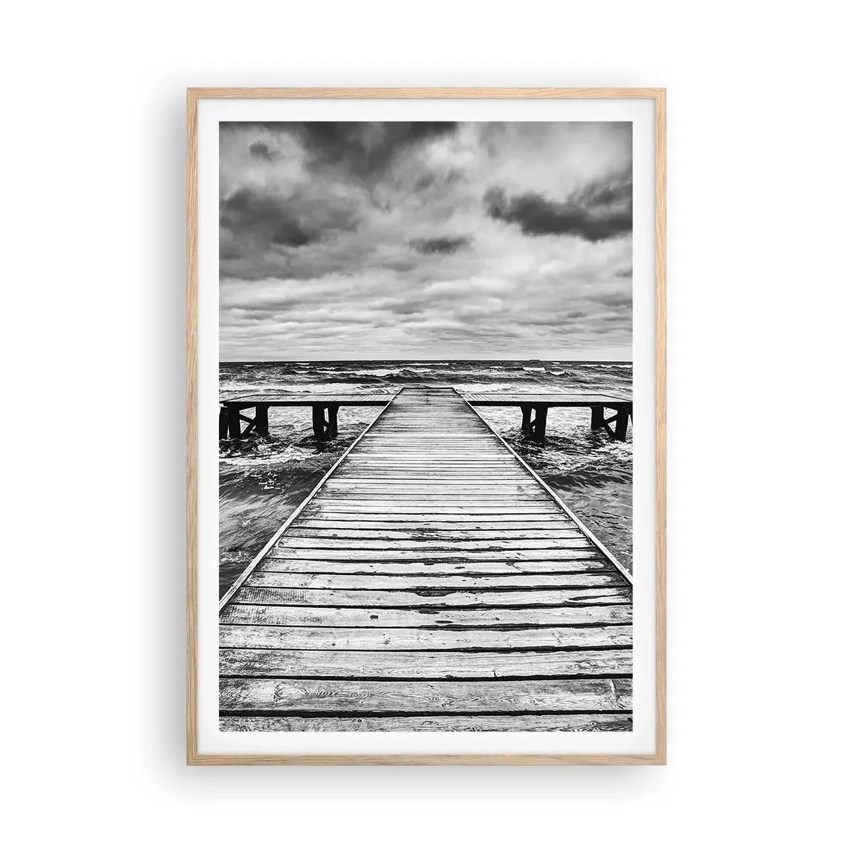 Póster en marco roble claro - Estoy esperando que sople el viento... - 70x100 cm