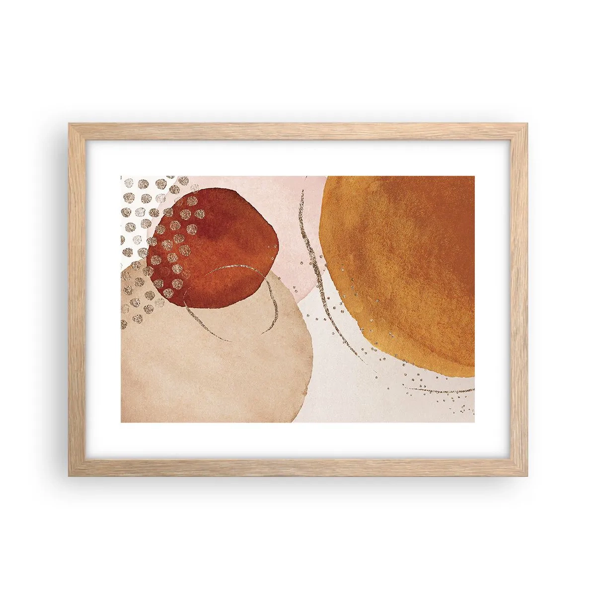 Póster en marco roble claro - Movimiento abstracto - 40x30 cm