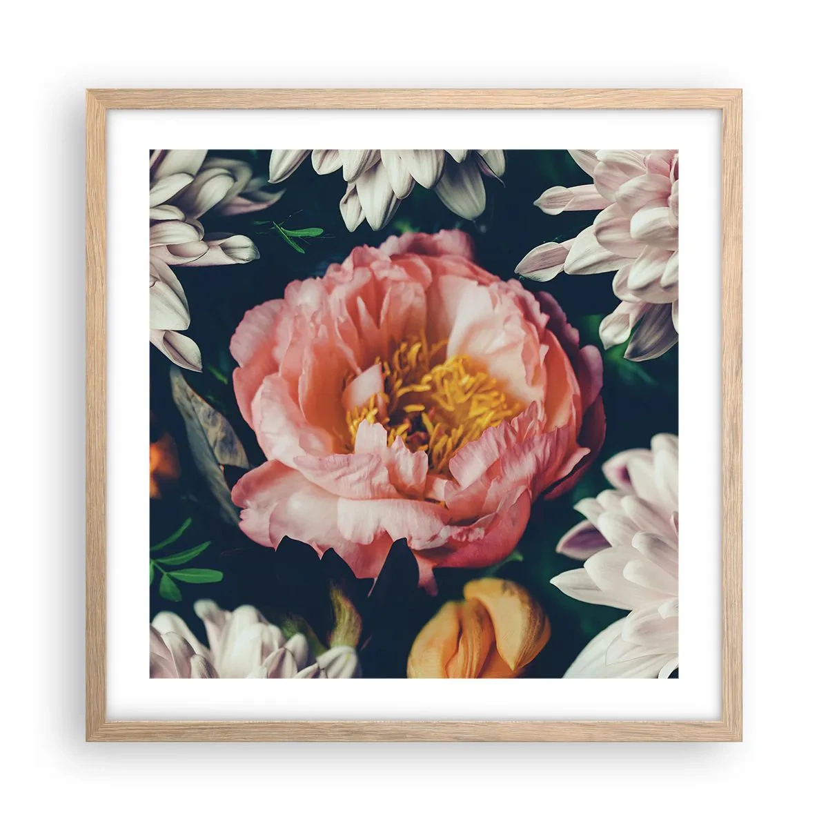 Póster en marco roble claro - Con esplendor barroco - 50x50 cm